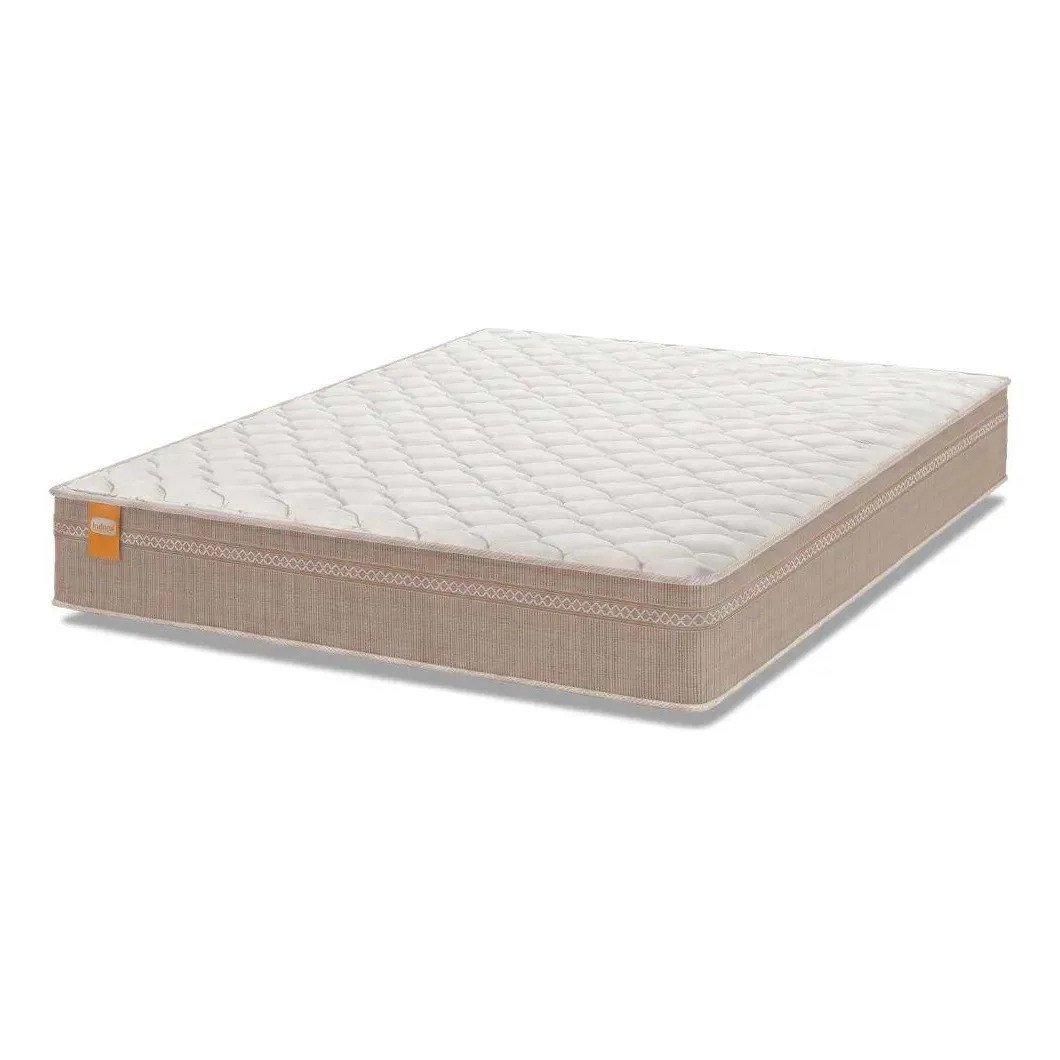 ✨ Colchão Casal Molas Qatar 138x188x22cm Bege/branco Inducol Cor Bege