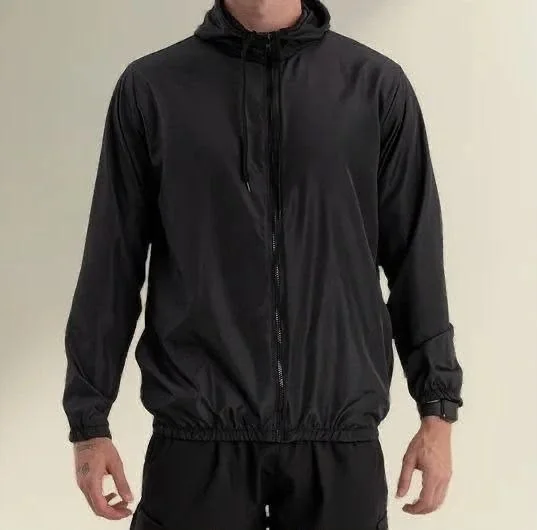 ✨ Jaqueta Corta Vento Liso Unissex Esportivo Capuz E Bolsos