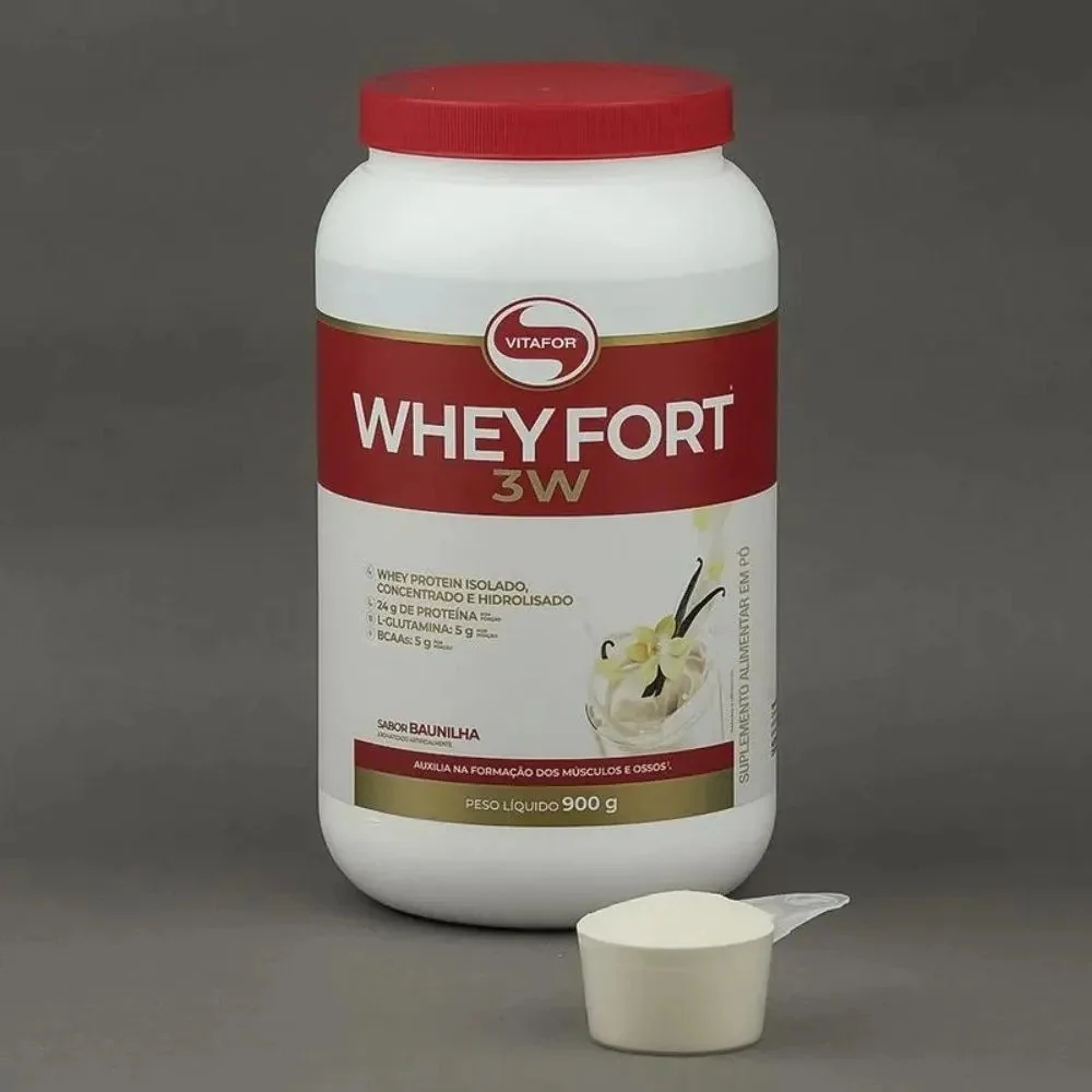 ✨ Suplemento Alimentar Whey Fort 3w Baunilha 900g Vitafor