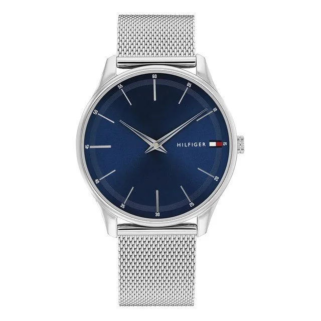 ✨Relógio Masculino Tommy Hilfiger Adrian De Aço Prateado E Azul