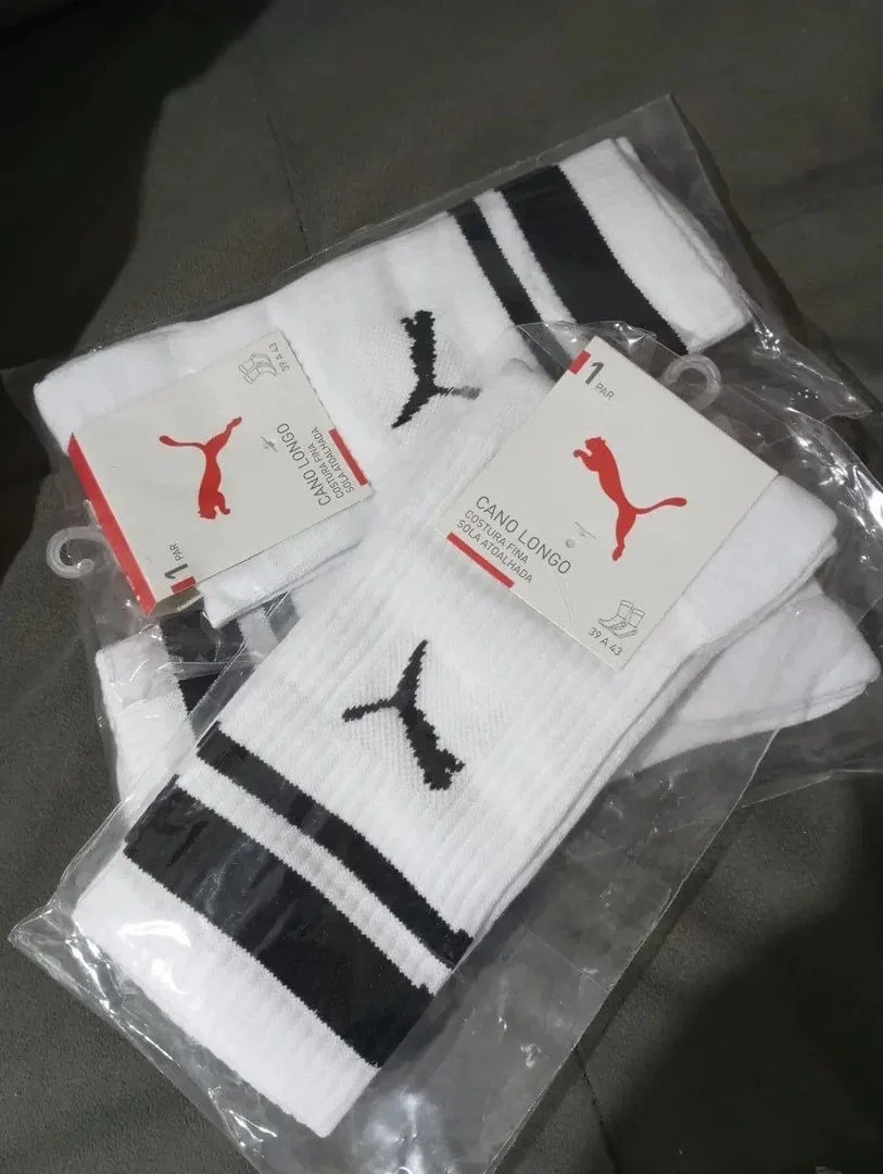 ✨Kit 3 Pares De Meias Puma Listras Cano Longo Sport Original