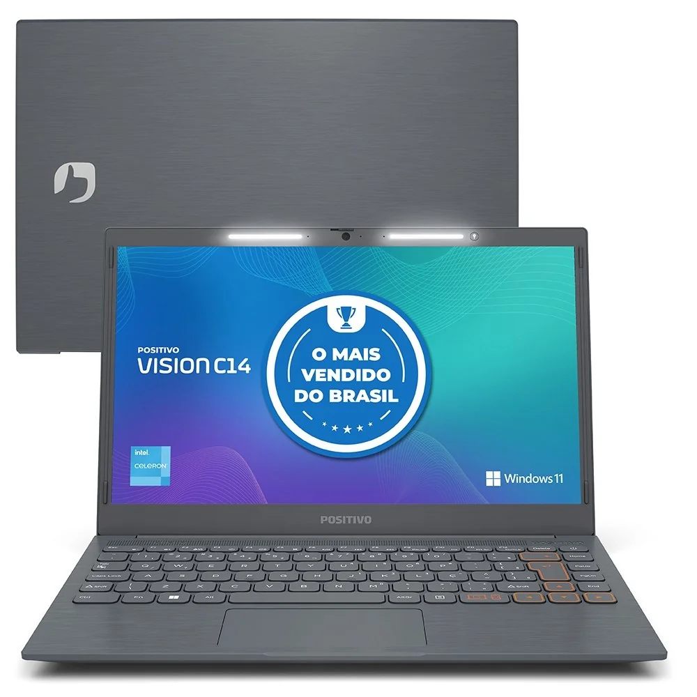 ✨Notebook Positivo Vision C14 Lumina BAR Intel Celeron N4500 Windows 11 Home 8GB RAM 128GB eMMC 14"