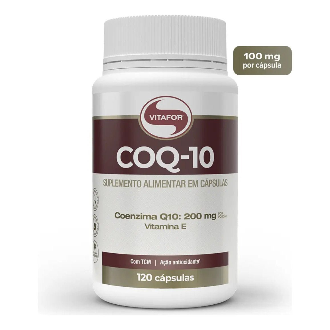 ✨ suplemento alimentar Coenzima Q10 200mg Por Porção 120 Cápsulas Vitafor