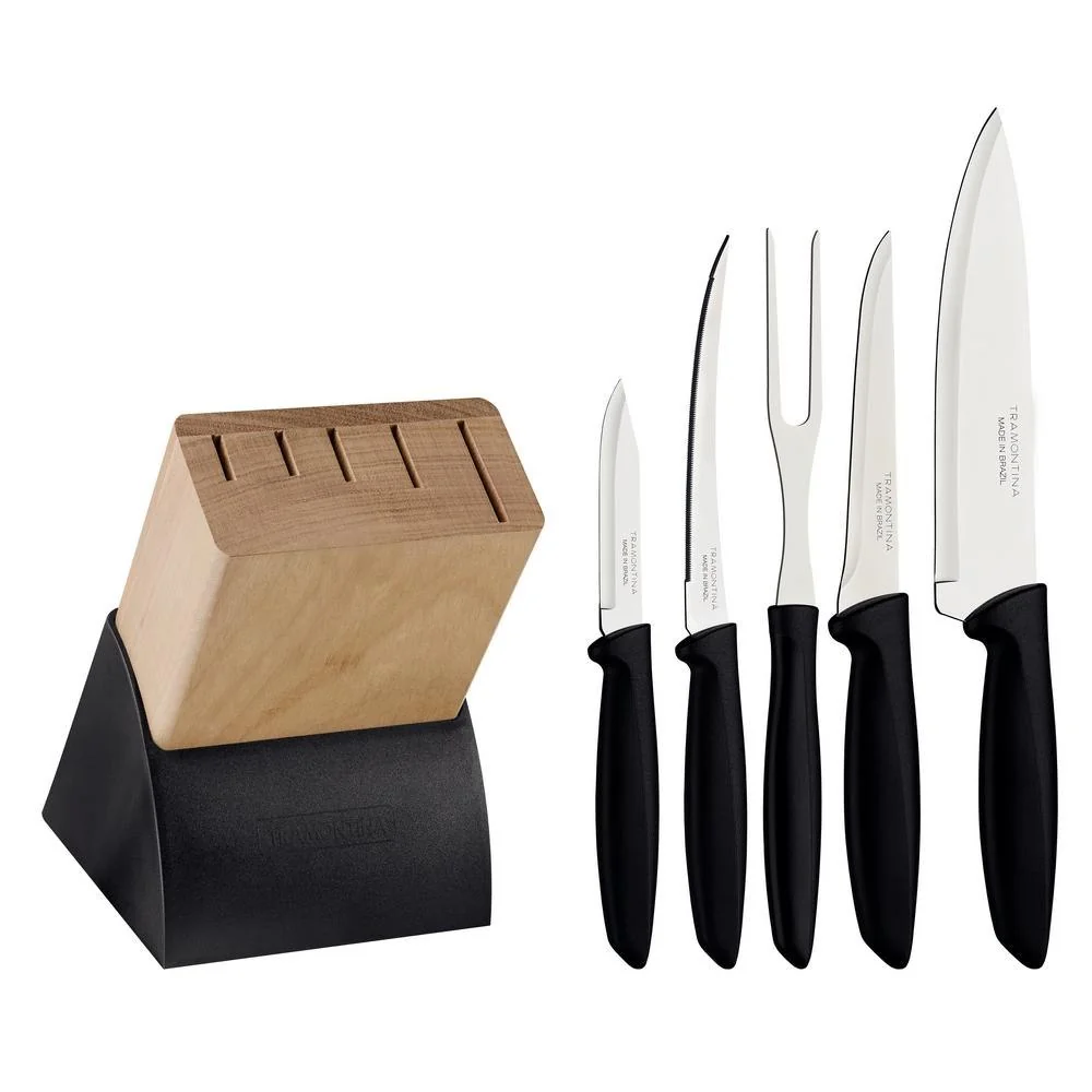 ✨Jogo De Facas Cozinha Gourmet Cepo 6 Pçs Plenus Tramontina
