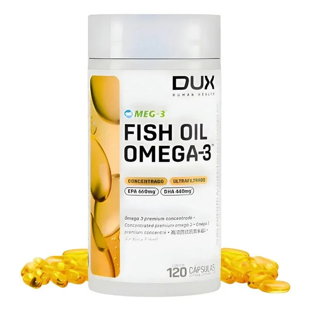 ✨ Ômega 3 Dux Nutrition Fish Oil Sem Sabor 120 Cápsulas EPA DHA Alta Concentração