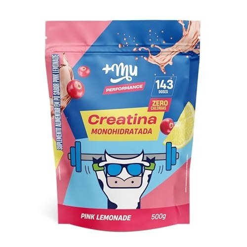 ✨ Creatina, Mais Mu, Sabor Pink Lemonade, 100% Pura, Mais Força e Desempenho – 500g