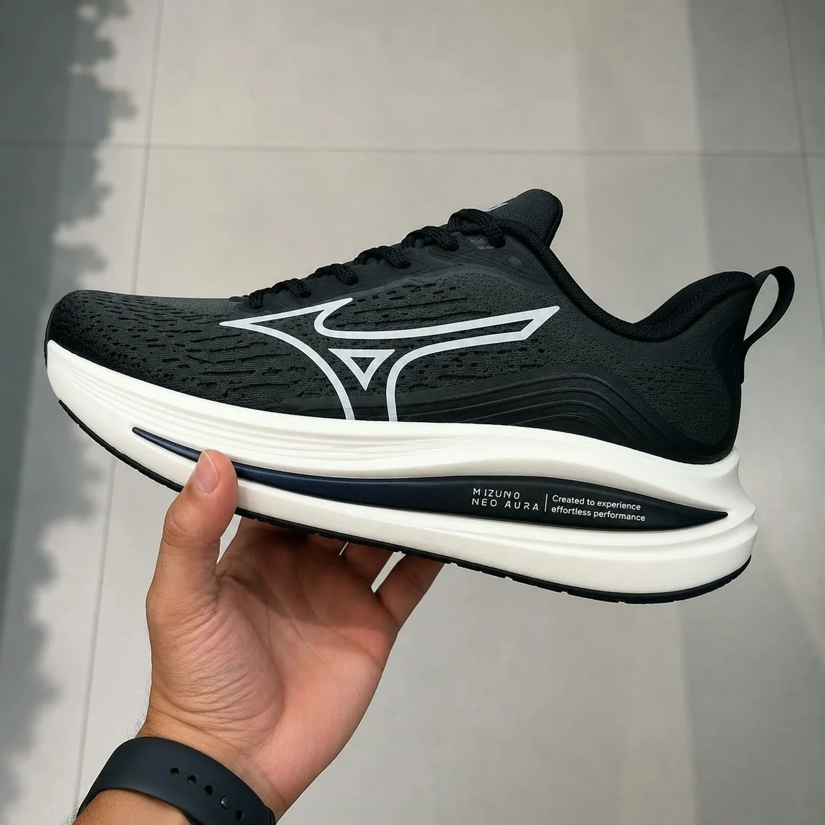 ✨tenis de corrida mizuno neo aura masculino preto