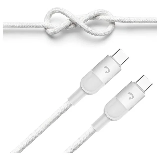 ✨Cabo Usb-c De Carrregamento 2m Turbo 100w E Transferência De Dados Nylon Resistente Á Torção Branco