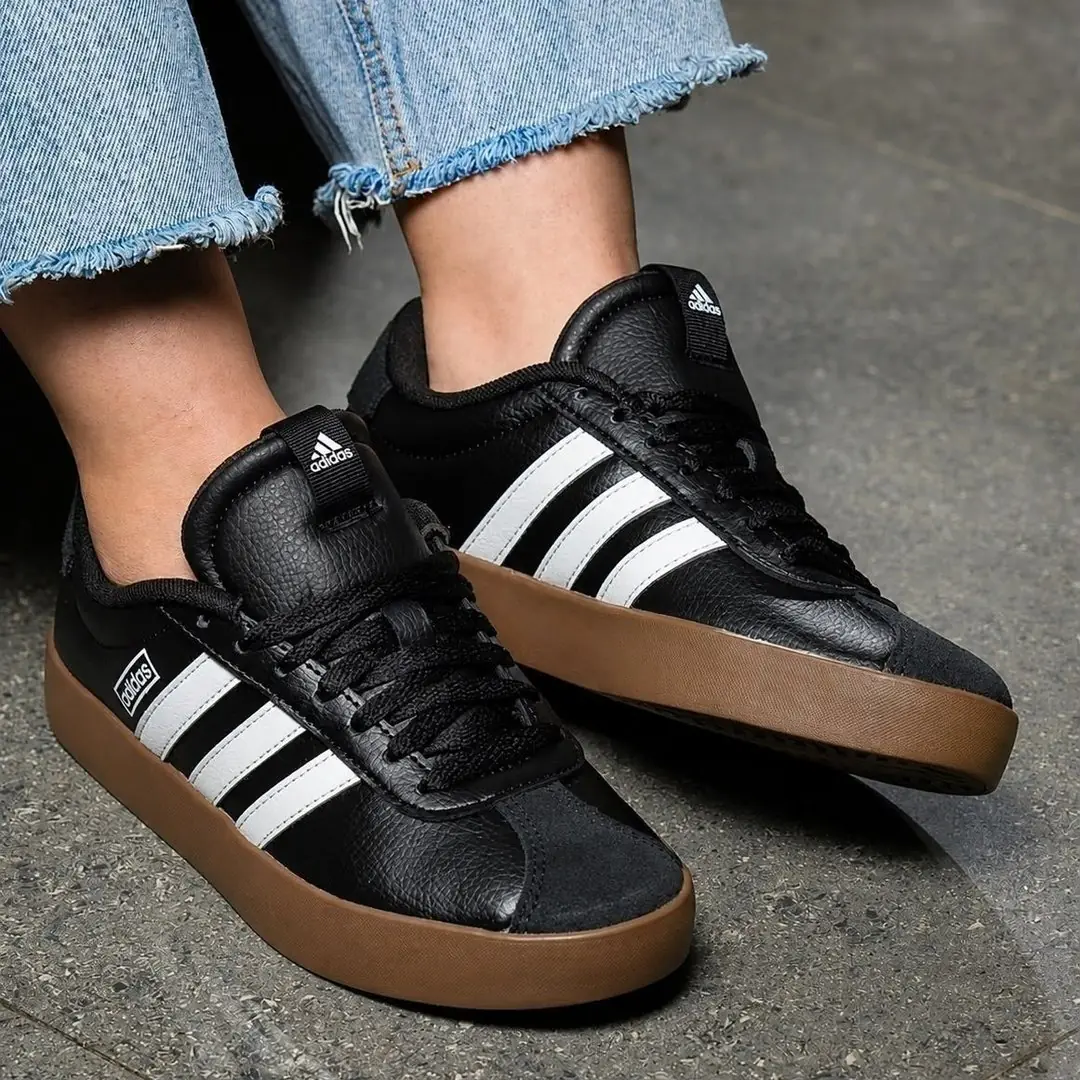 ✨ Tênis Masculino Vl Court 3.0 adidas Preto/branco Liso 40 Br