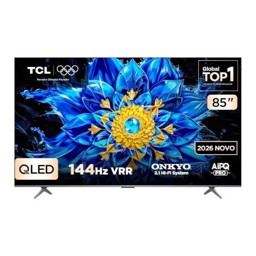 ✨ Smart TV TCL 85 Polegadas QLED 4K P8L WiFi Bluetooth Google TV HDR10+ 144 Hz VRR 85P8L