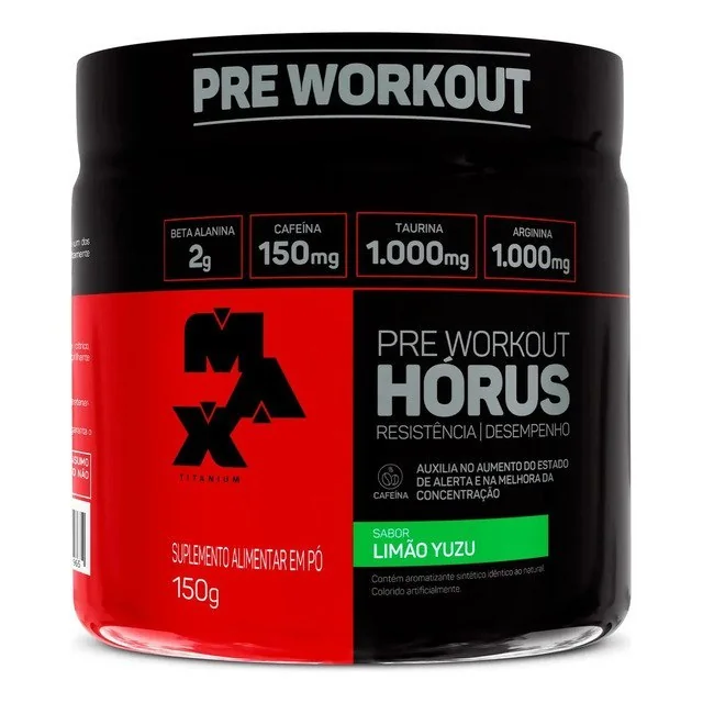 ✨Pré Treino Hórus 150g Max Titanium Limão Yuzu Energia Sustentada