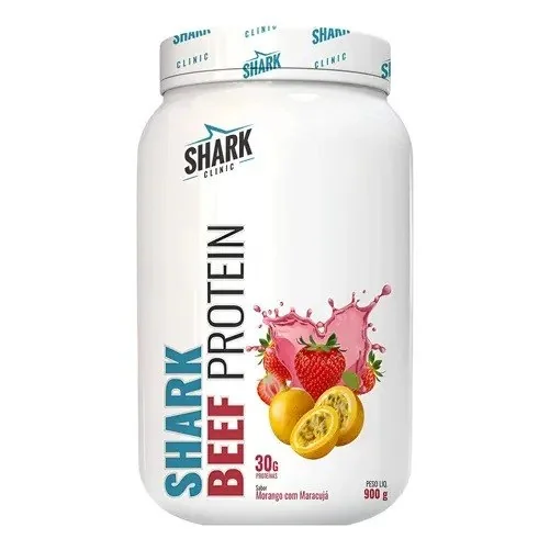 ✨Proteína Beef Protein Shark Pro 900 G Sabor Morango E Maracujá