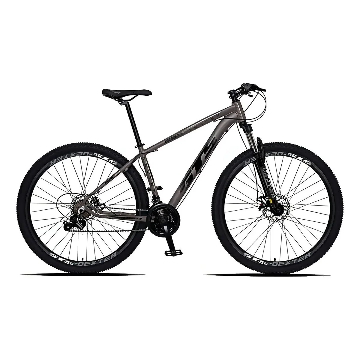 ✨ Bicicleta aro 29 Gts Dexter 24 velocidades freio a disco cor grafite com preto tamanho do quadro 17