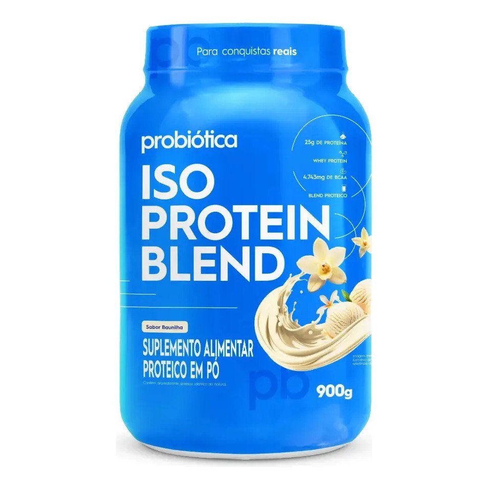 ✨ Whey Protein 900g Iso Blend Protein Probiótica Baunilha Blend de Proteínas