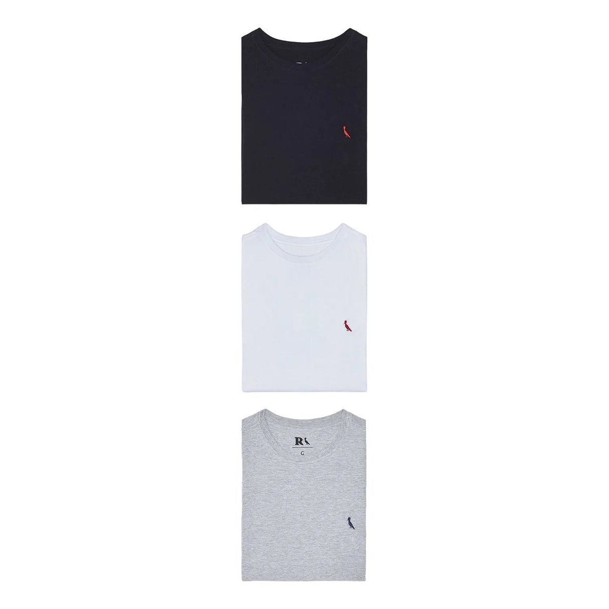 ✨ Kit 3 Camiseta Básicas Brasa E Gota Pica Pau Bordado Reserva