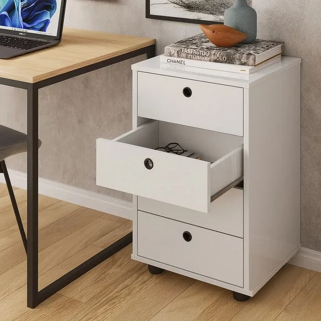 ✨Gaveteiro Organizador 4 Gavetas Home Ofice Escritório Branco Branco