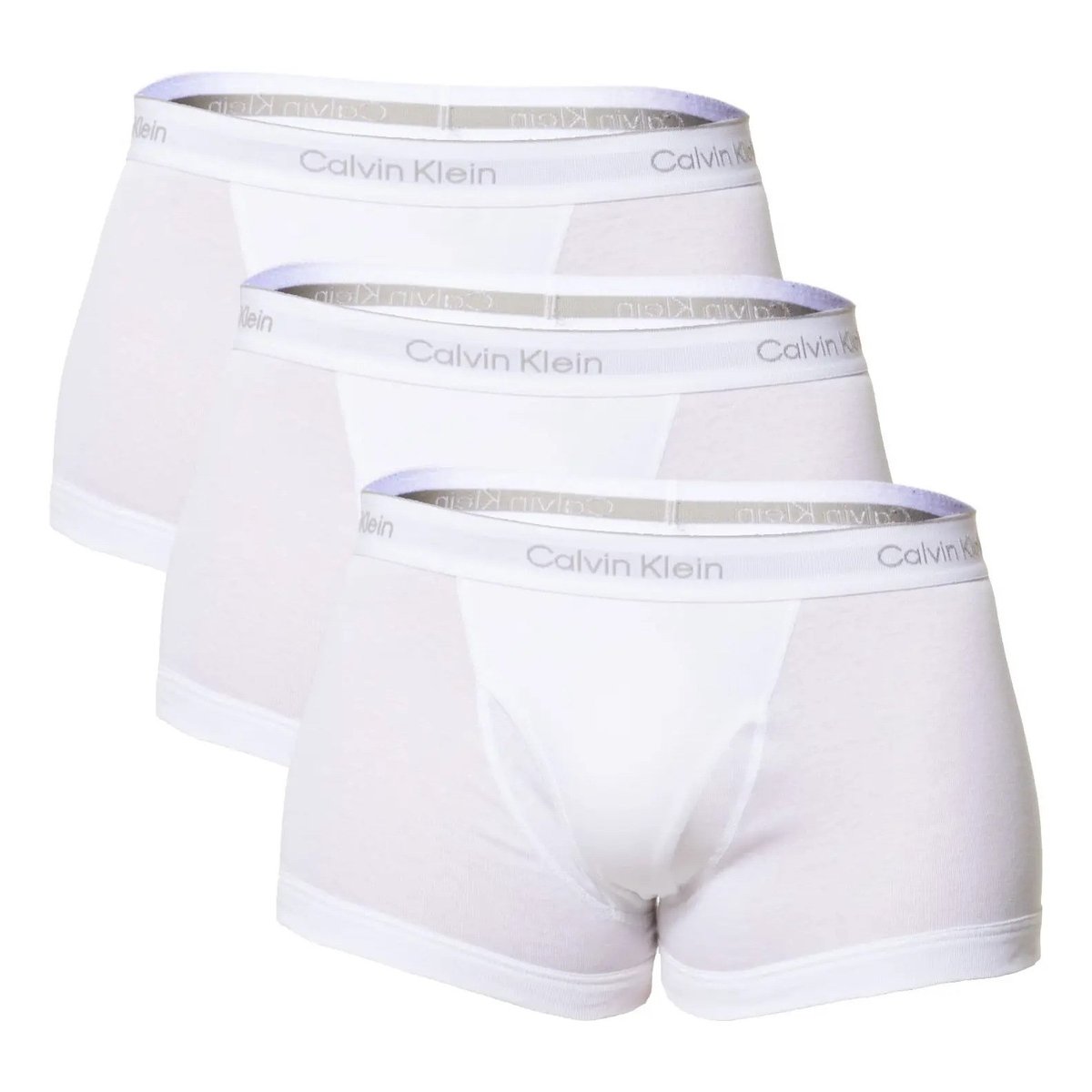 ✨ Kit 3 Cuecas Boxer Masculina Trunk Cotton Rib Calvin Klein Branco Liso M
