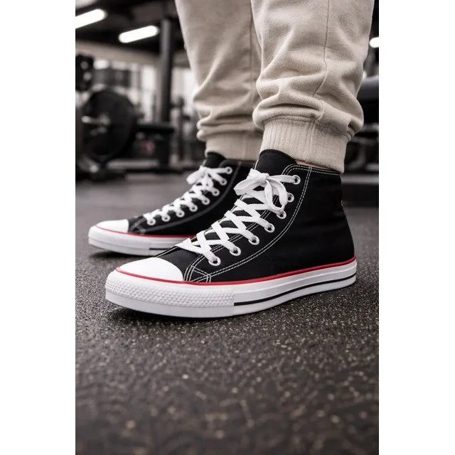 ✨ Tênis Chuck Taylor All Star Cano Alto Converse Preto/vermelho/preto Liso 42 Br