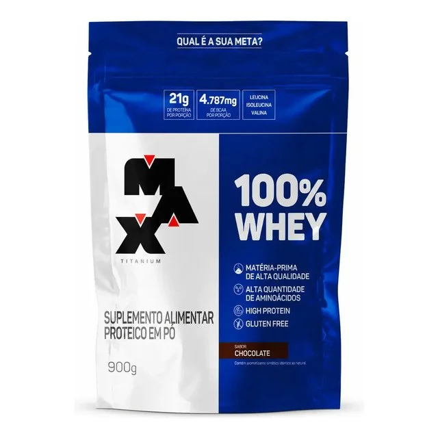 ✨ Whey 100% Max Titanium 900g Chocolate