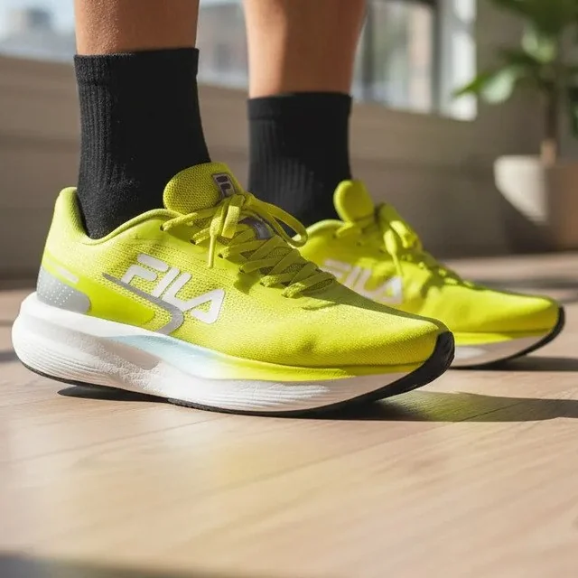 ✨ Tênis Fila Racer Fastpace Unissex Running Original Amarelo Lisa 33 Br