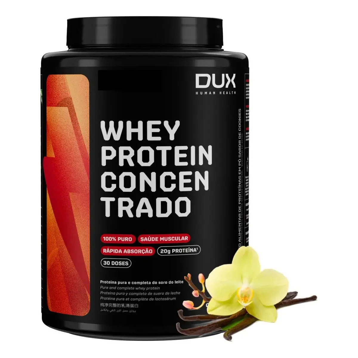 ✨ Dux Whey Concentrado 100% Puro Para Ganho De Massa - 900g Sabor Baunilha