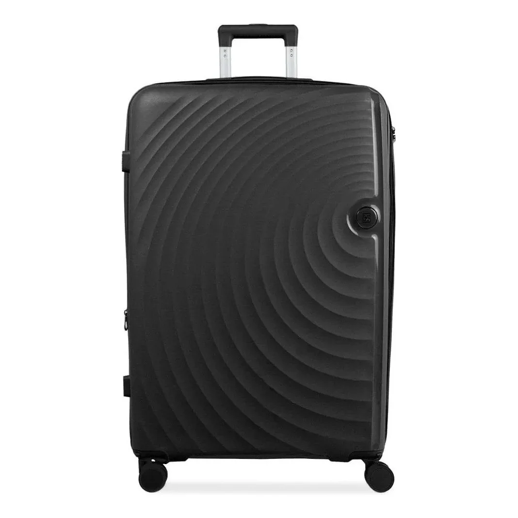 ✨ Mala Viagem Grande 32kg Polipropileno 4 Roda Cartagena Preta Preto