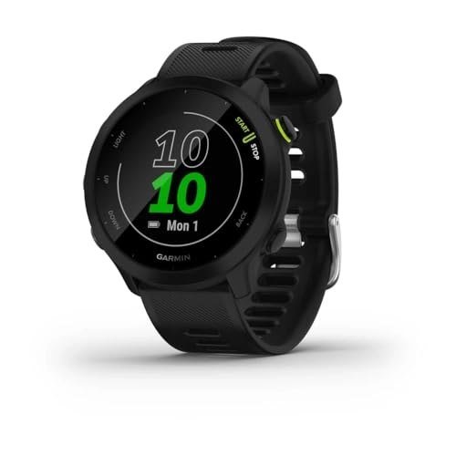✨ Garmin Relógio Forerunner 55 Preto 42mm com Monitor Cardíaco de Pulso e GPS