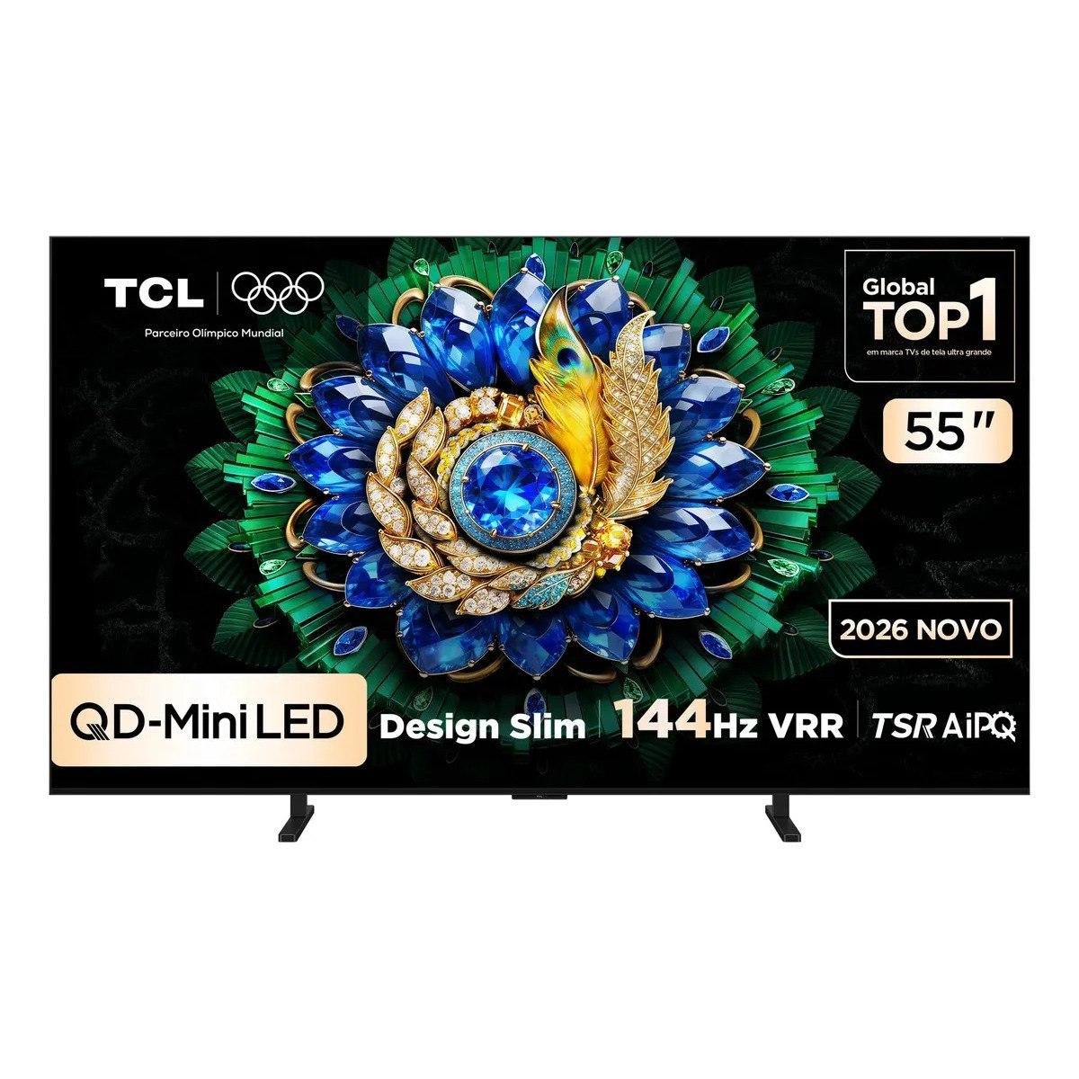 ✨ Smart TV TCL 55 Polegadas QLED Mini LED 4K A400M WiFi Bluetooth Google TV HDR10+ 144 Hz VRR 55A400M