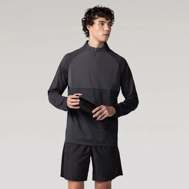 ✨ Blusão Masculino Oxer Half-zíper Cinza-escuro Gg