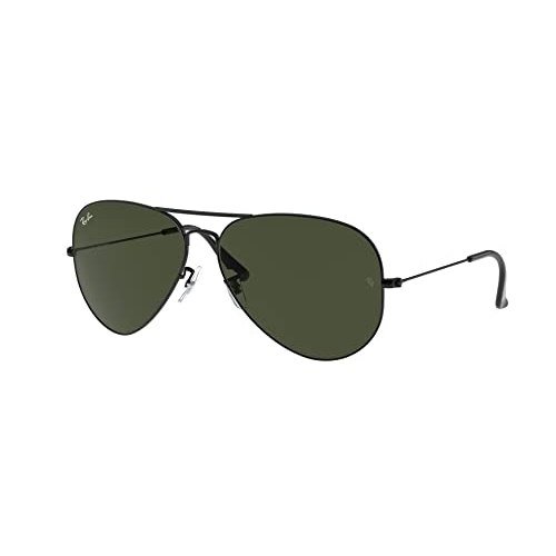 ✨ Óculos de Sol Ray-Ban Aviator Large Metal Ii, Preto, Tamanho 62