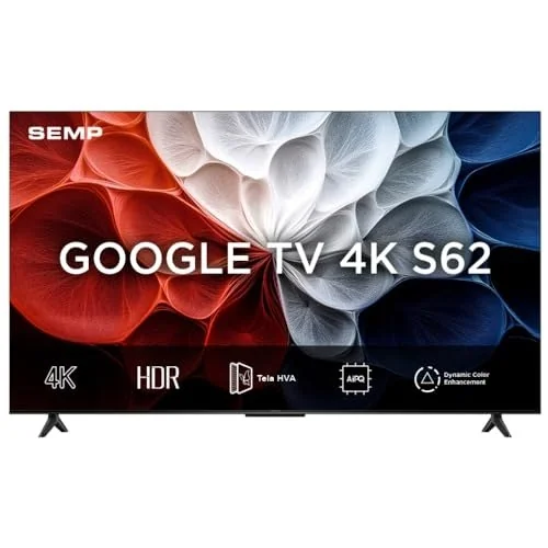 ✨ Smart TV Semp 50 Polegadas LED HVA 4K S62 WiFi Bluetooth Google TV 3 HDMI HDR10+ Dolby Audio 50S62
