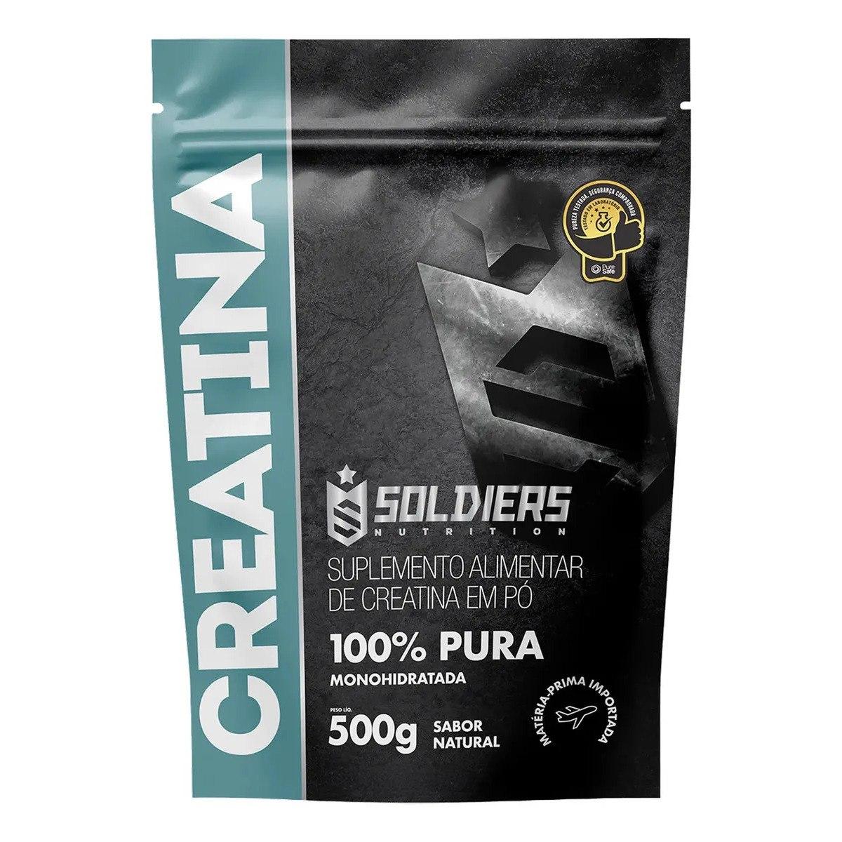 ✨ Creatina 500g Suplemento Monohidratada em pó 100% Pura - Soldiers Nutrition