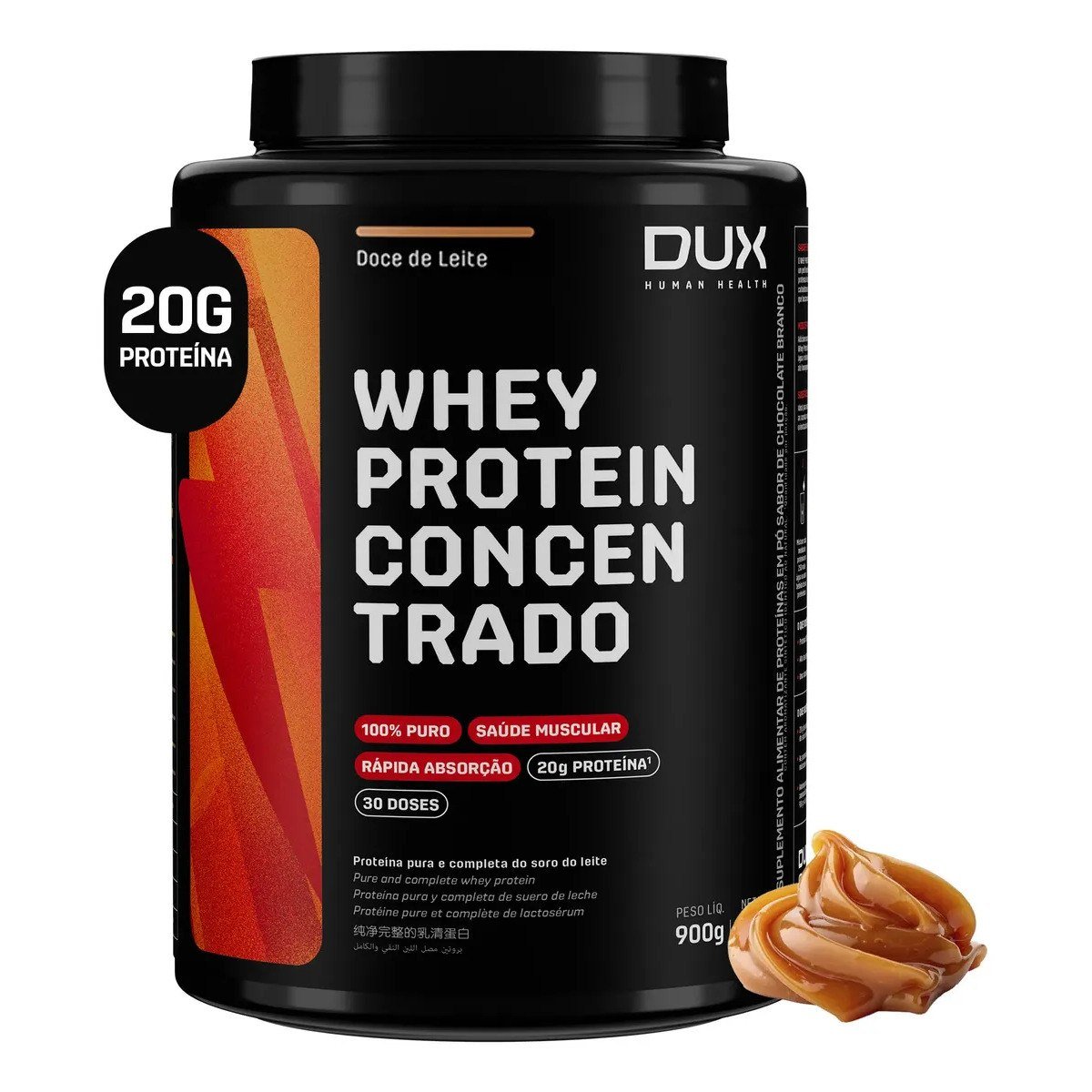 ✨ Whey protein concentrado 900g doce de leite