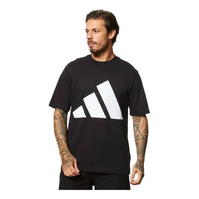 ✨ Camiseta Masculina Essentials Big Logo adidas Preto E Branco Logo G Lisa
