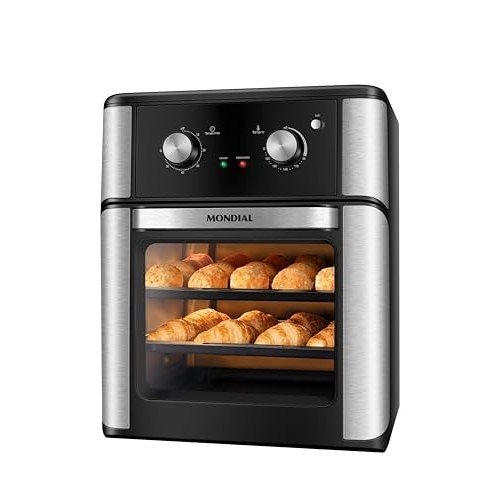 ✨ MONDIAL Fritadeira Air Fryer Forno Oven Analógica 12L, Preto, 2000W, 110V - AFON-12L-AB