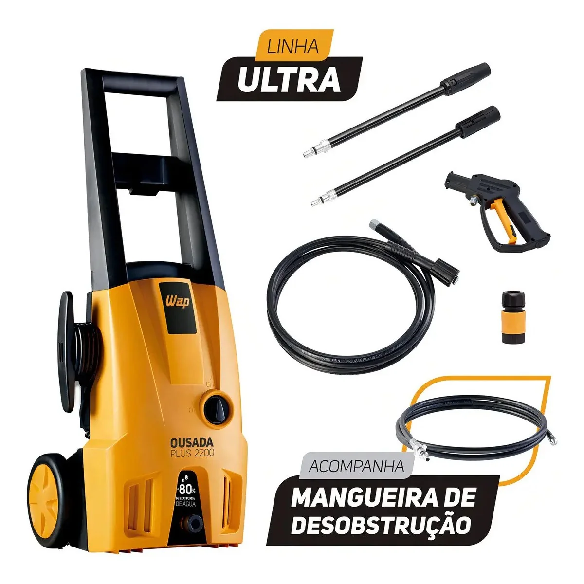 ✨ Desobstruidora de Alta Pressão Wap Ousada Plus 2200 Ultra 1500W com 1750psi