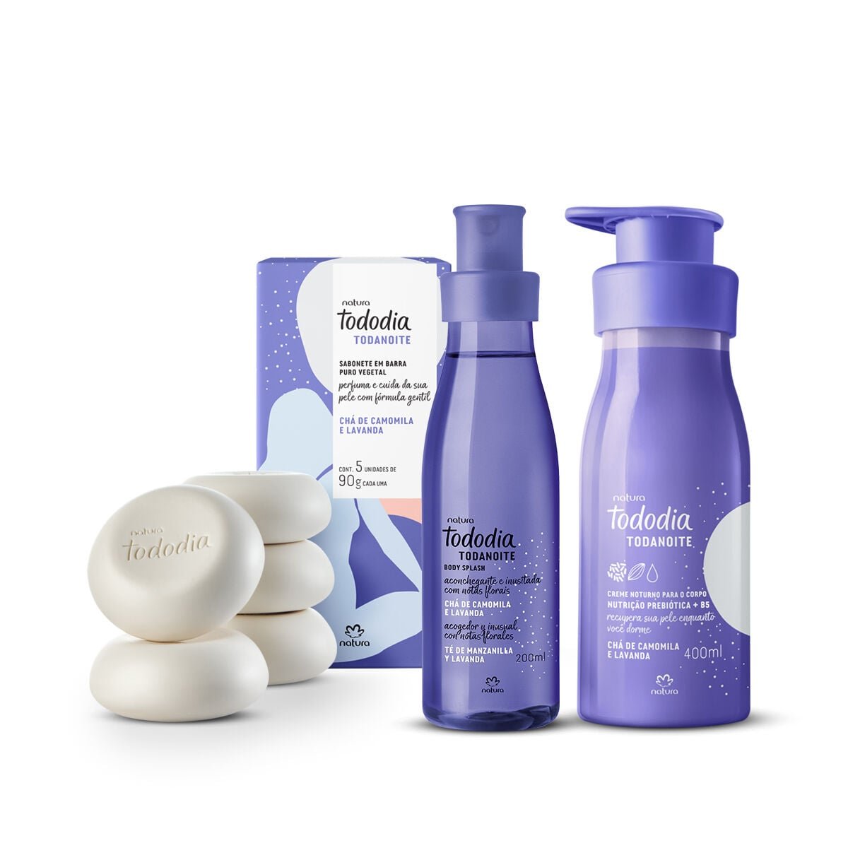 ✨Kit Tododia Todanoite com Sabonete, Hidratante e Body Splash (3 produtos)