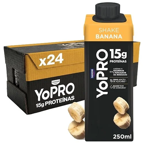 ✨ Pack YoPRO Bebida Láctea UHT Banana 15g de Proteínas 250ml - 24 Unidades
