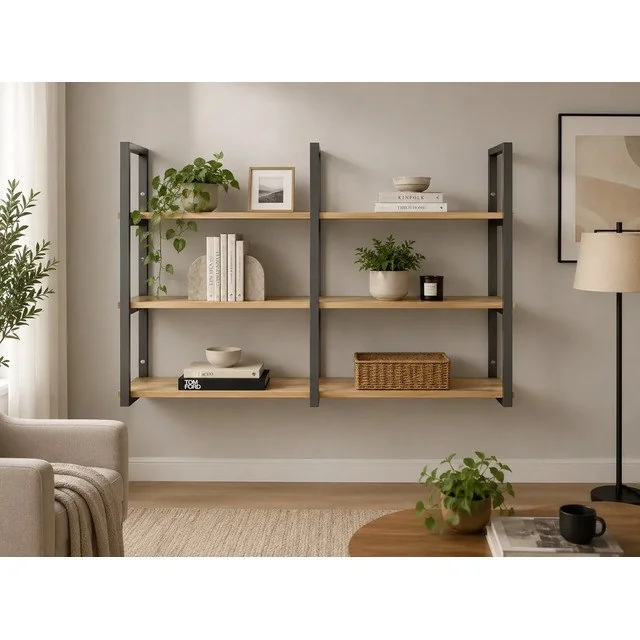 ✨Estante Prateleira Escritório Parede 120cm Organizador Mdp Marrom