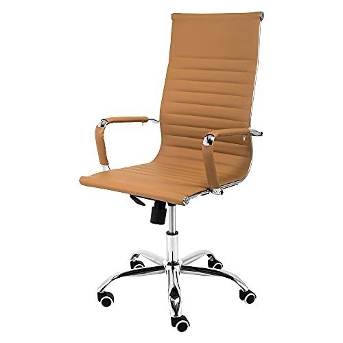 ✨ Cadeira de Escritório Presidente com Função Relax e Base Giratória Moob (Caramelo)