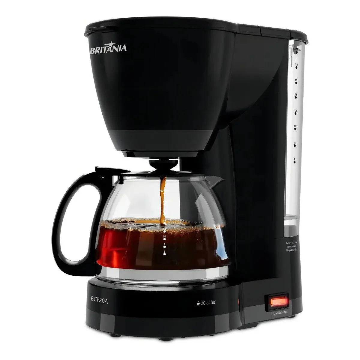 ✨ Cafeteira britânia bcf20a 20 cafés 800ml