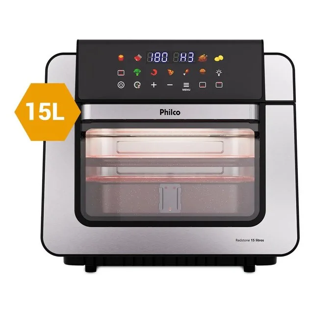 ✨Air Fryer Oven Philco Paf15b 15l Dupla Resistência 1800w Preto 220v