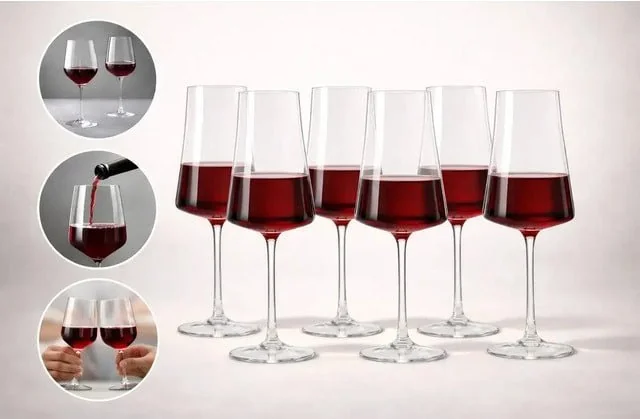 ✨Jogo 6 Taças Cristal Xtra Premium Titanium Vinho Tinto 520ml Crital
