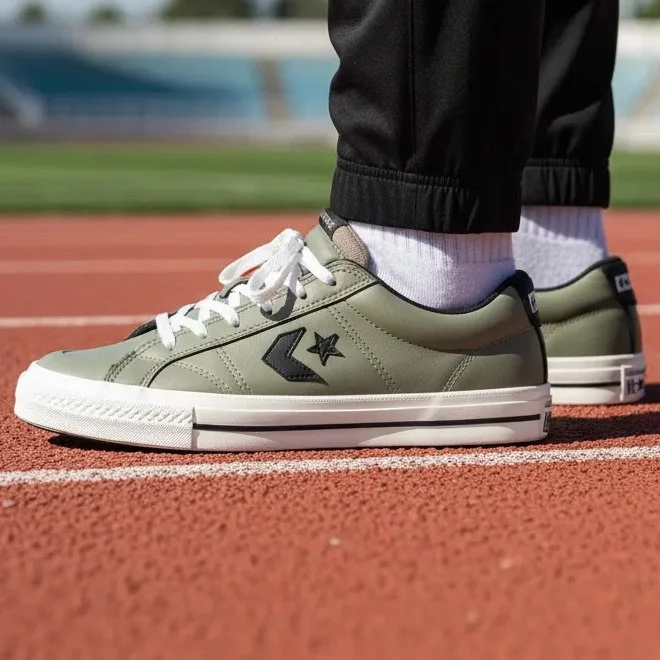 ✨ Tênis Converse Sem Gênero Sport Casual Curto S Verde Campestre/preto/branco Velho Liso 38 Br