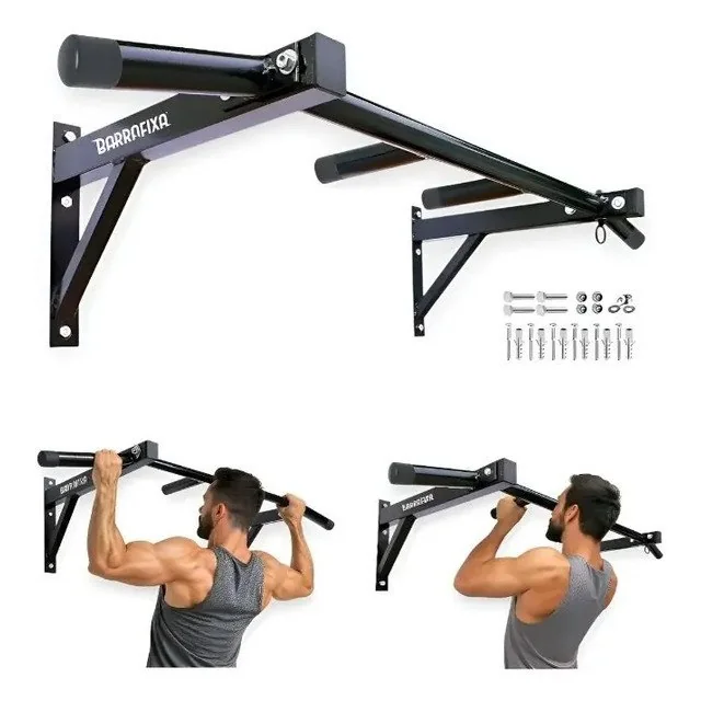 ✨ Barra Fixa De Parede Pull-up Modelo Externo Interno Completa Preto