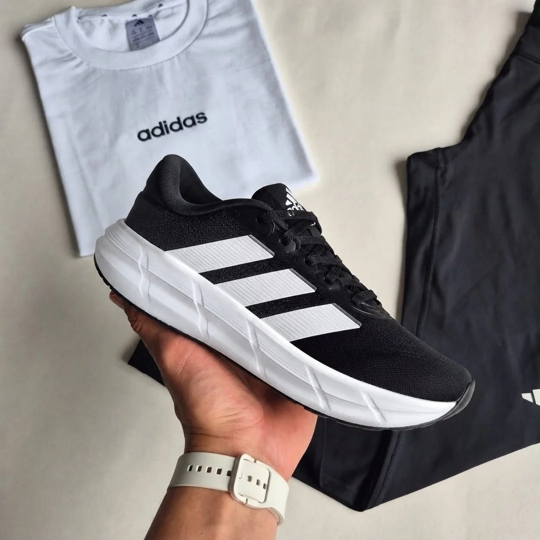 ✨ adidas Masculino Tênis De Corrida Questar 4 Ki7992 Preto Lisa 41 Br