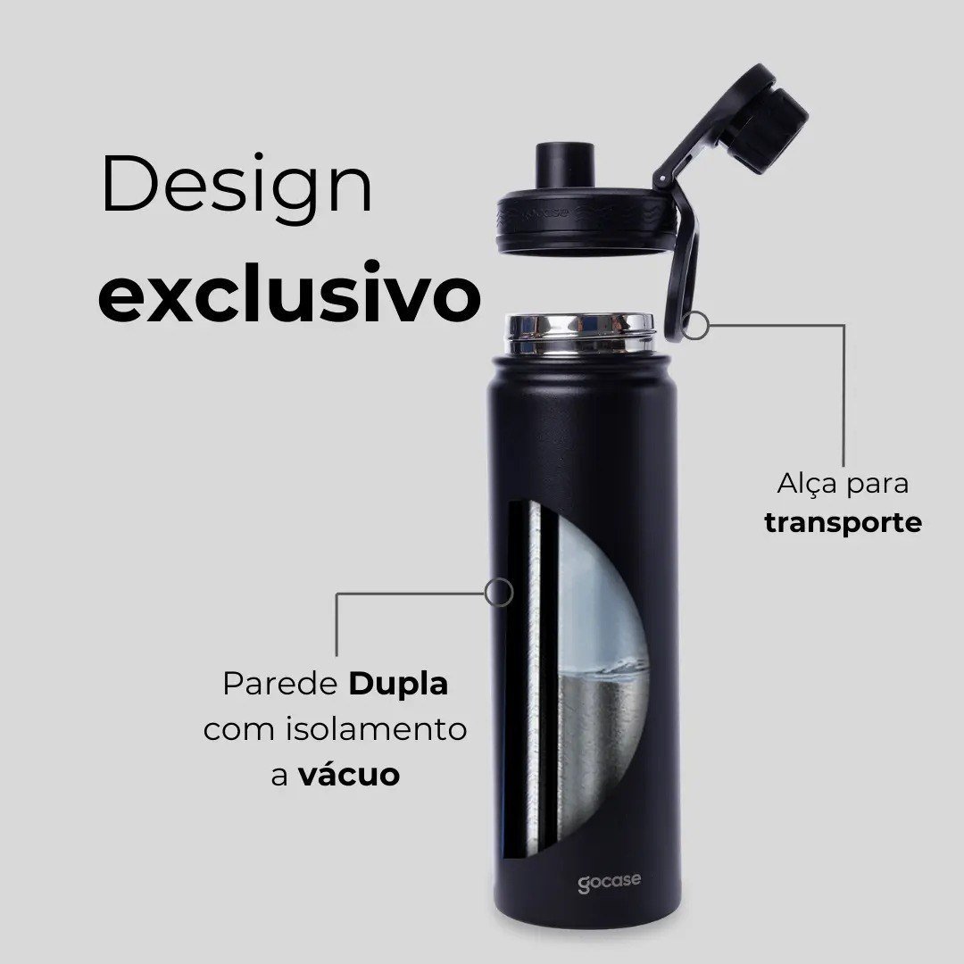 ✨ Garrafa Térmica Gocase Fresh Inox Parede Dupla Isolada 650ml