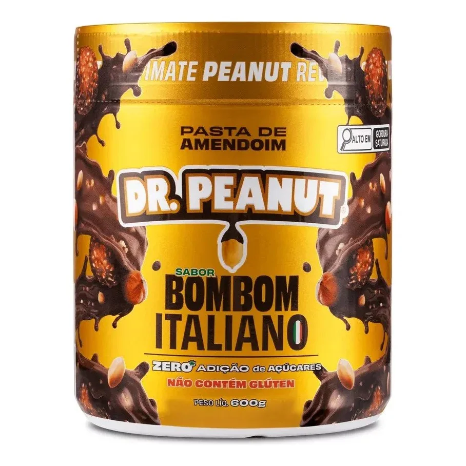 ✨ Pasta de Amendoim Dr. Peanut Gourmet com Whey Protein Sabor Bombom Italiano 600g