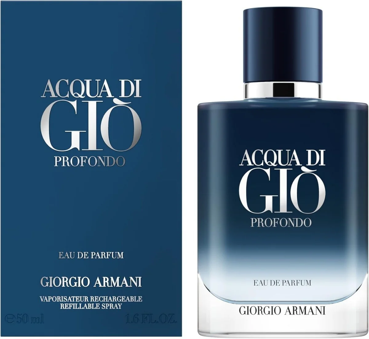 ✨ Armani Beauty, Acqua di Giò Profondo Eau de Parfum, 50ml, Giorgio Armani, Perfume Masculino, Fragrância Aquática Amadeirada com Notas de Lavanda, Patc...