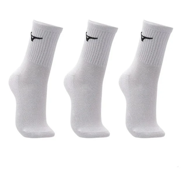 ✨Kit 3 Pares Meias Mizuno Cano Médio Respirável  Esportivo Branco Un